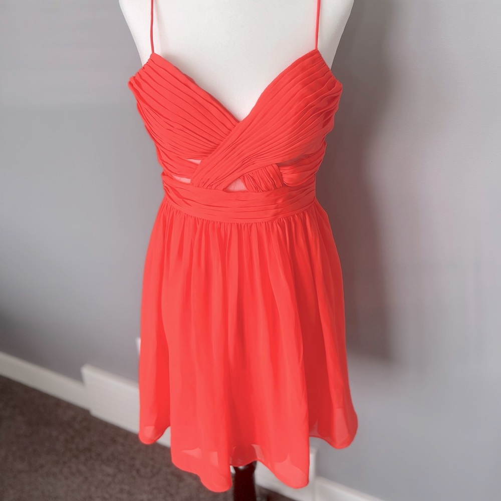 NWOT Coral Mesh cut out dress